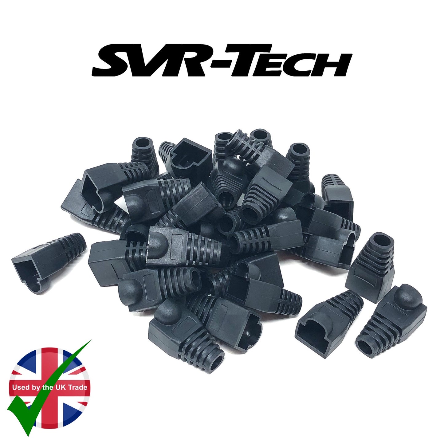 SVR-Tech RJ45 Cat5 & Cat6 Cable Rubber Boot Cover - 25 Pack
