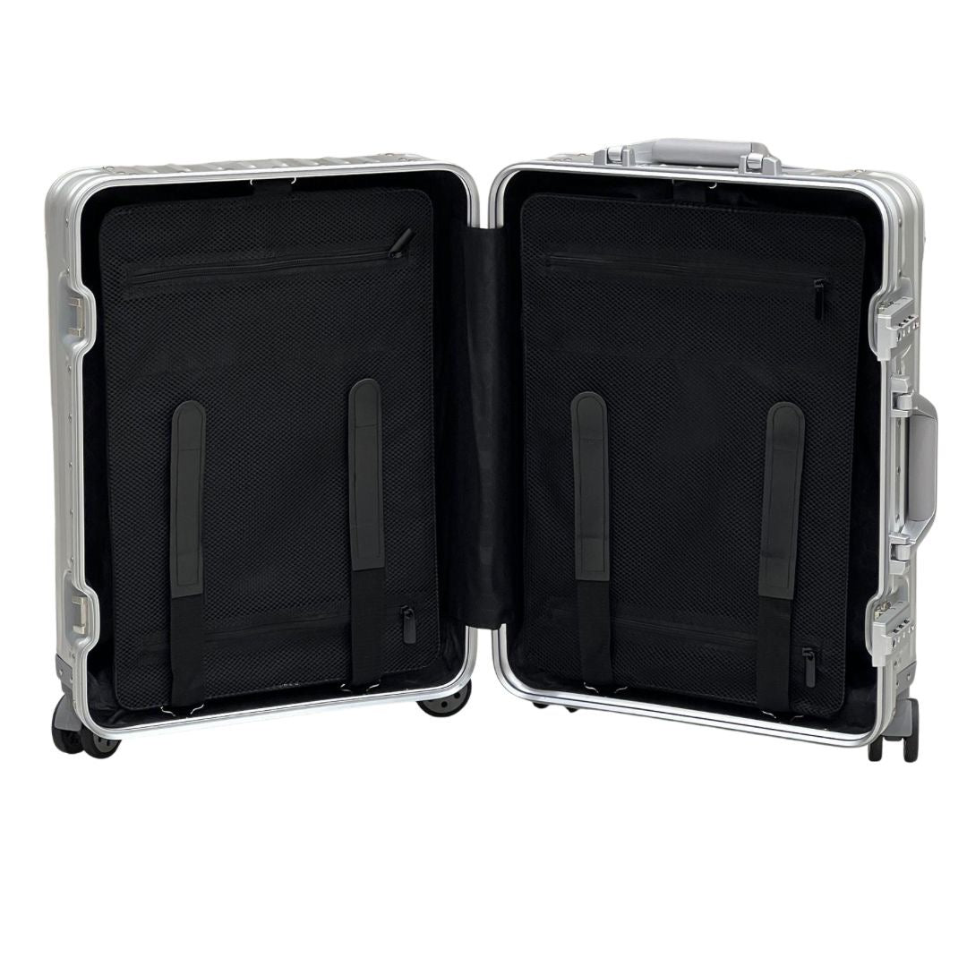 REAL Full Metal Aluminium 20 inch Cabin Carry on Luggage Suitcase - 55x40x20cm