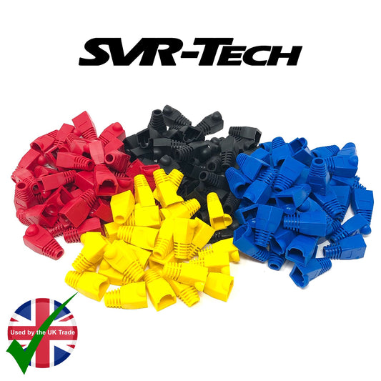 SVR-Tech RJ45 Cat5 & Cat6 Cable Rubber Boot Cover - 25 Pack