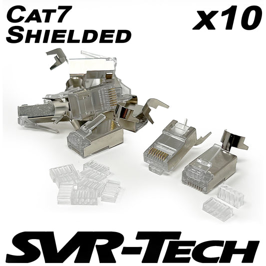 SVR-Tech RJ45 Cat7 Cable STP Shielded Connectors - 10 Pack