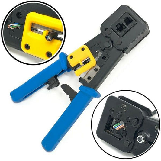 SVR-Tech RJ45 EZ Pass Through Crimping & Cutting Tool for Cat5 Cat6 Cable